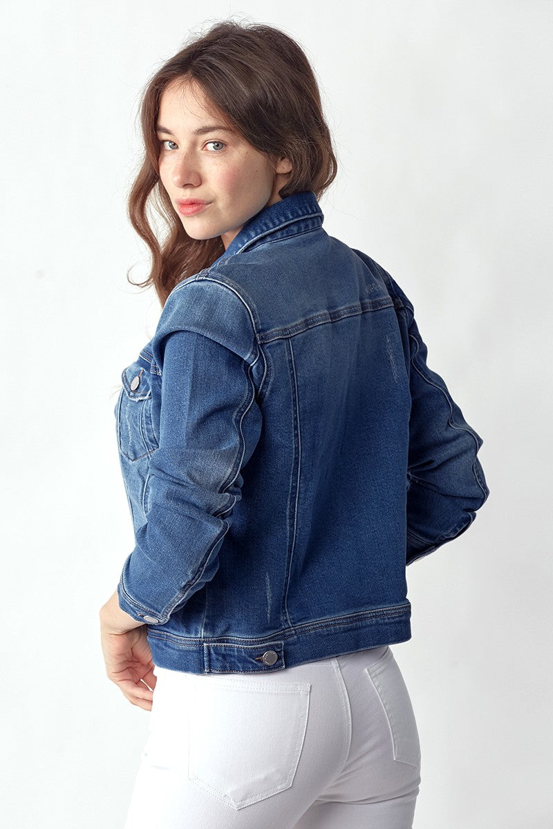 Risen Jeans dark denim jacket for women product image 1.