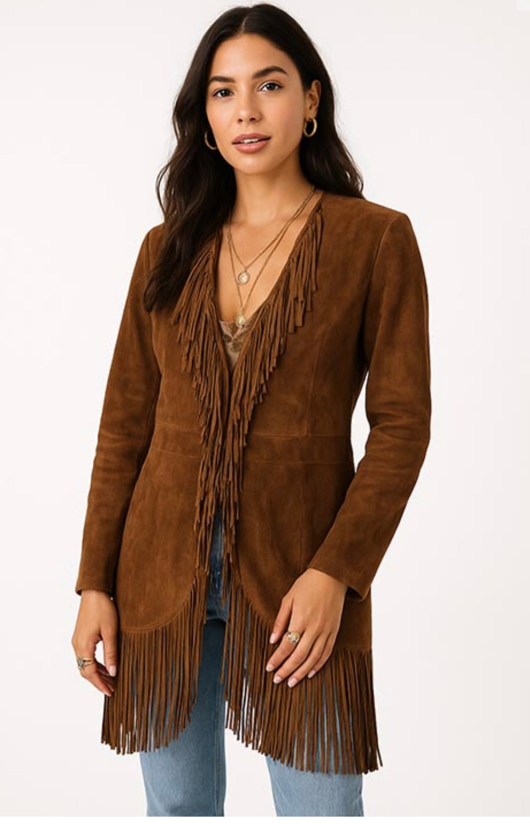 Scully suede fringe coat product image.
