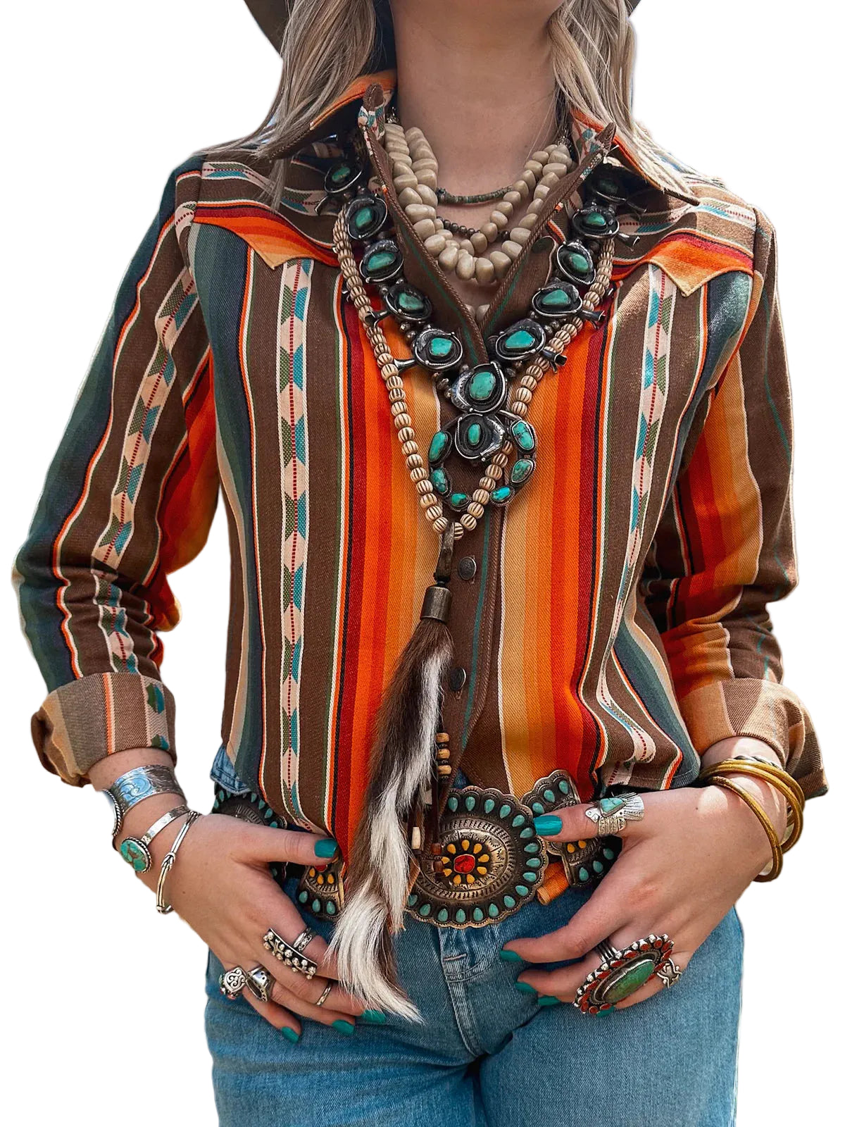 Silverado Apparel Kacey Top Serape - Desert Sun by Silverado Apparel & Home - Leopard Grove product image 01