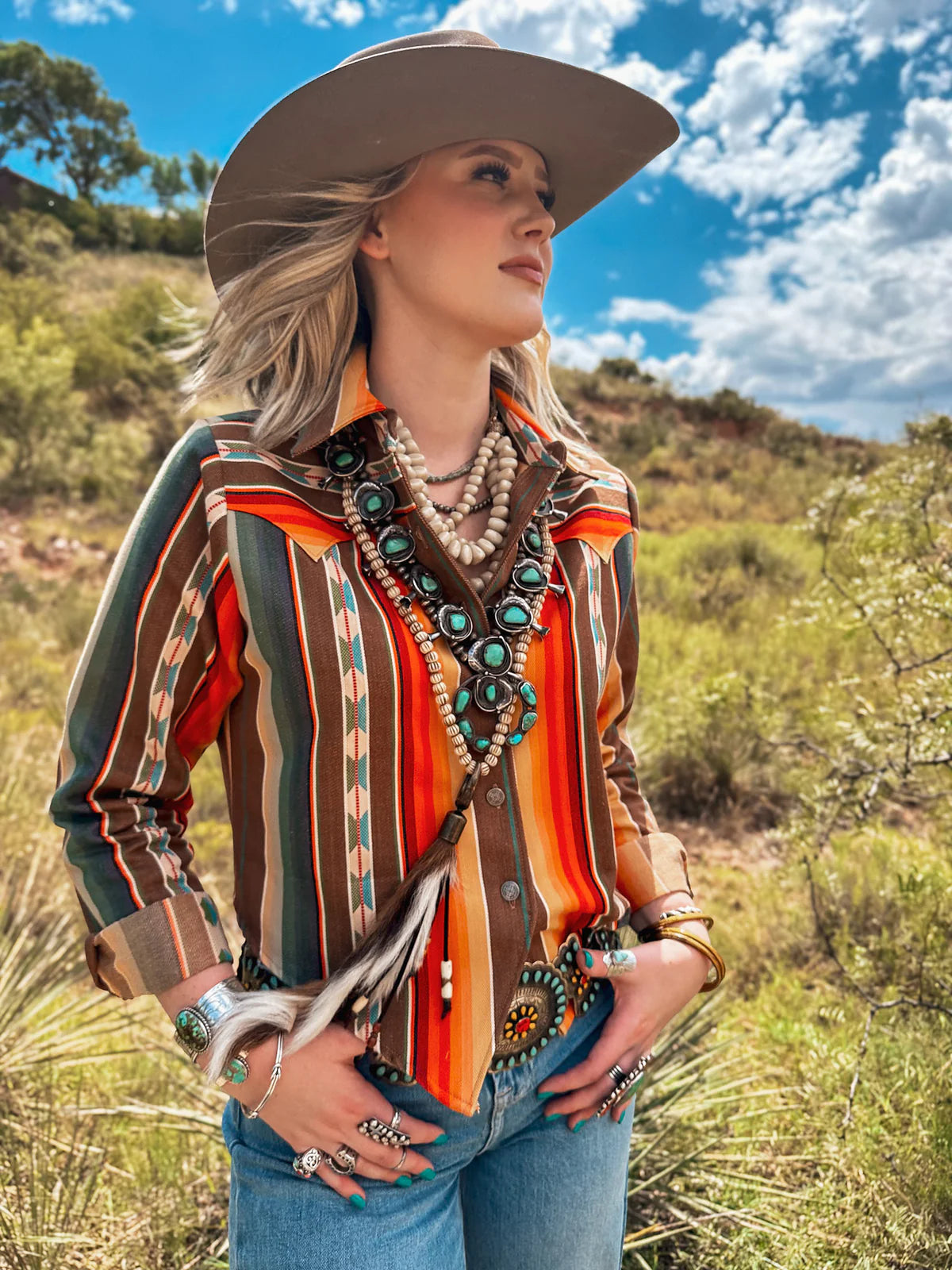 Silverado Apparel Kacey Top Serape - Desert Sun by Silverado Apparel & Home - Leopard Grove product image 02