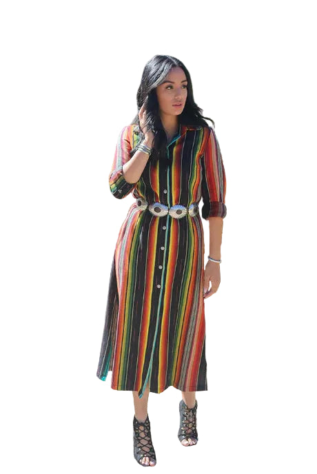 Silverado Apparel Mia Dress in De Colores Serape by Silverado Apparel & Home - Leopard Grove product image 01