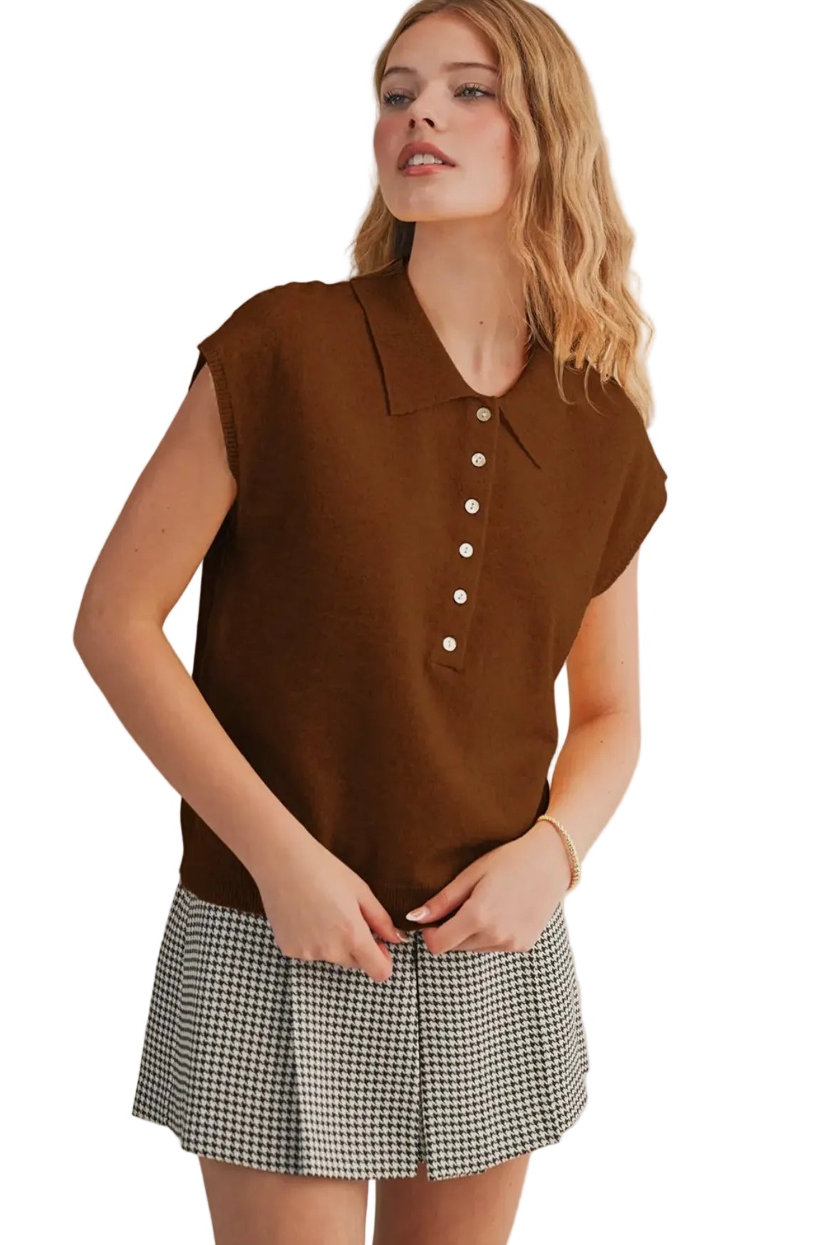Sleeveless Sweater - Rust by &Merci - Leopard Grove product image 01