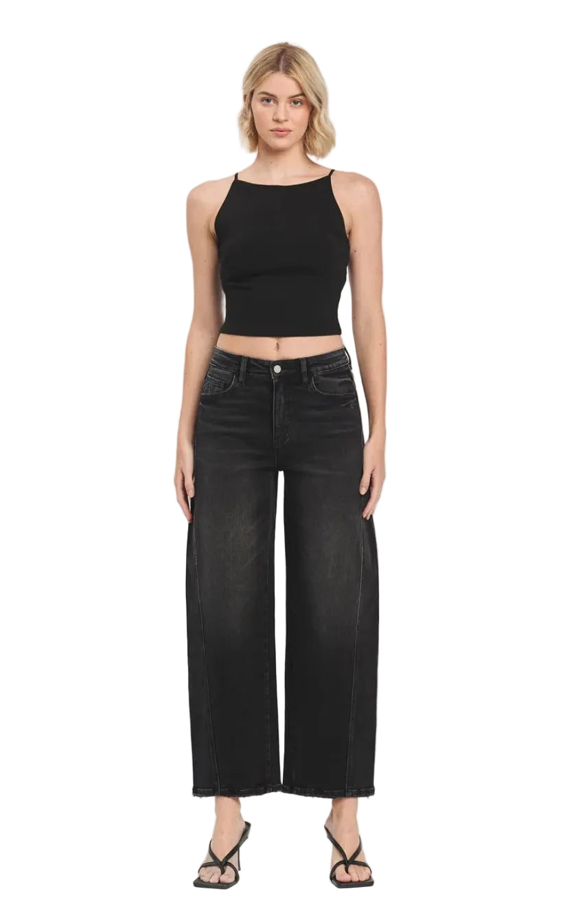 Super High Barrel Jeans in black by Vervet product image 1.