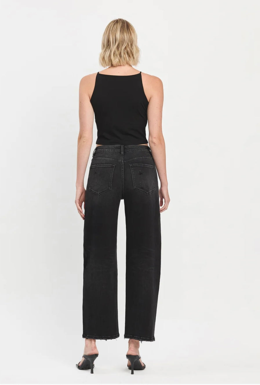 Super High Barrel Jeans in black by Vervet product image 4.