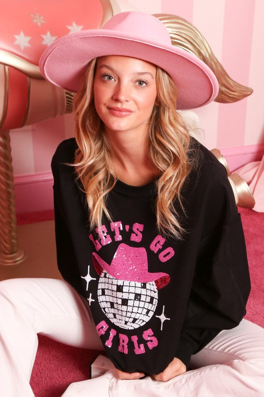 Let's Go Girls Rhinestone Sweatshirt by Fantastic Fawn