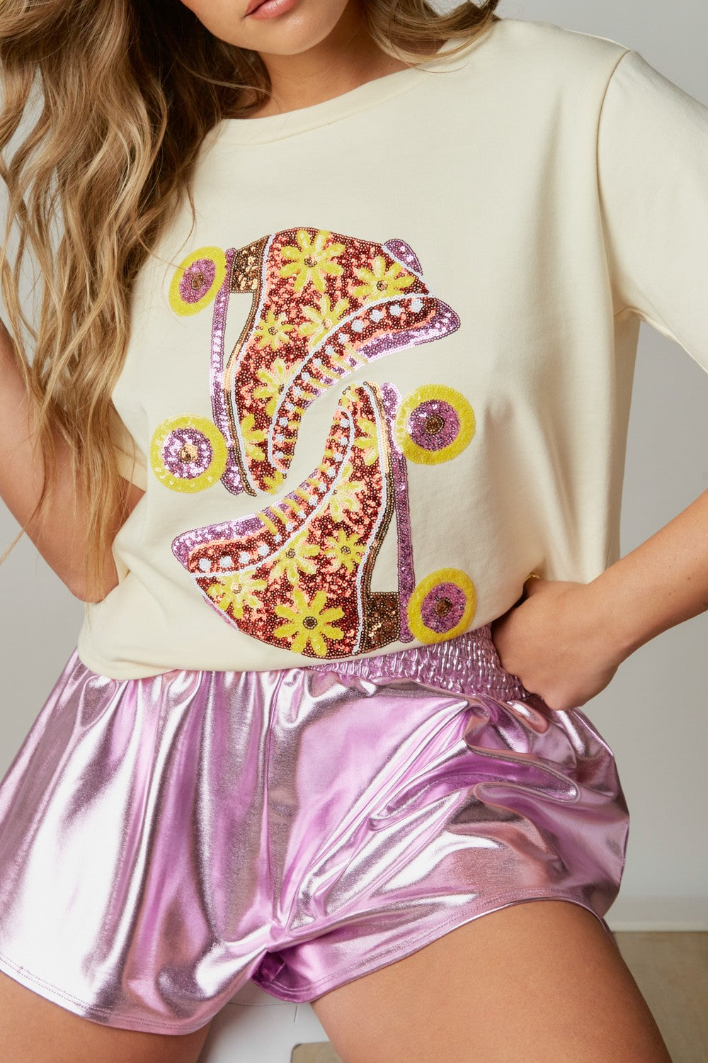 Roller Skate Sequin Top