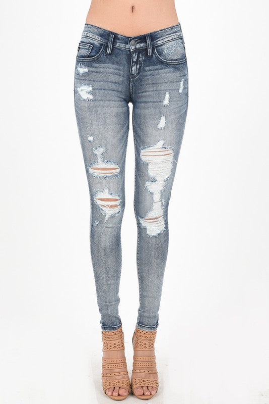 Judy Blue Booytfull Wash Out Destroyed Skinny Jeans (Plus Size