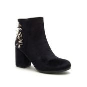 Killer Insects Velvet Bootie With Crystal Rhinestone Embellishment