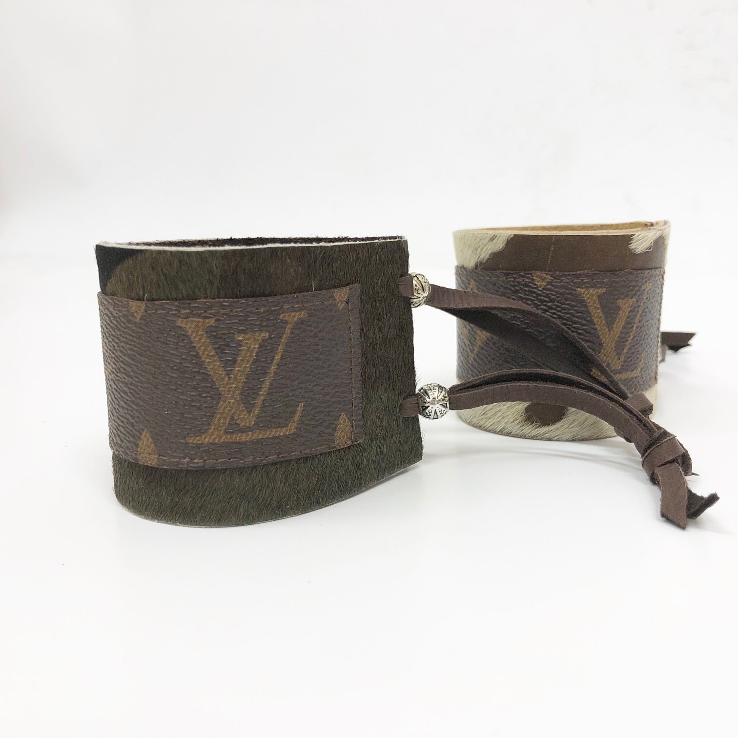 women leather cuff bracelet with Louis Vuitton Monogram western casual 