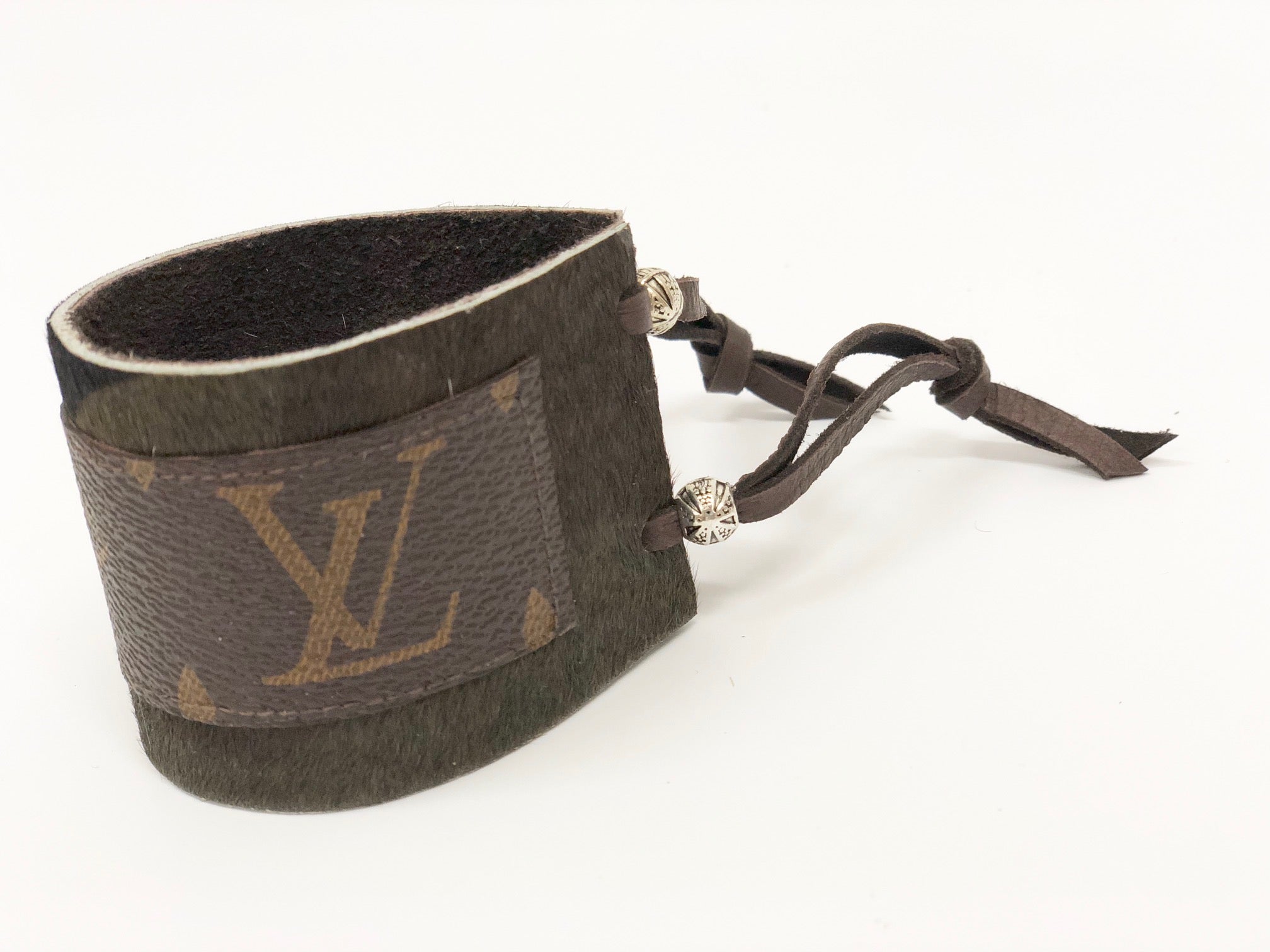 women leather cuff bracelet with Louis Vuitton Monogram western casual 