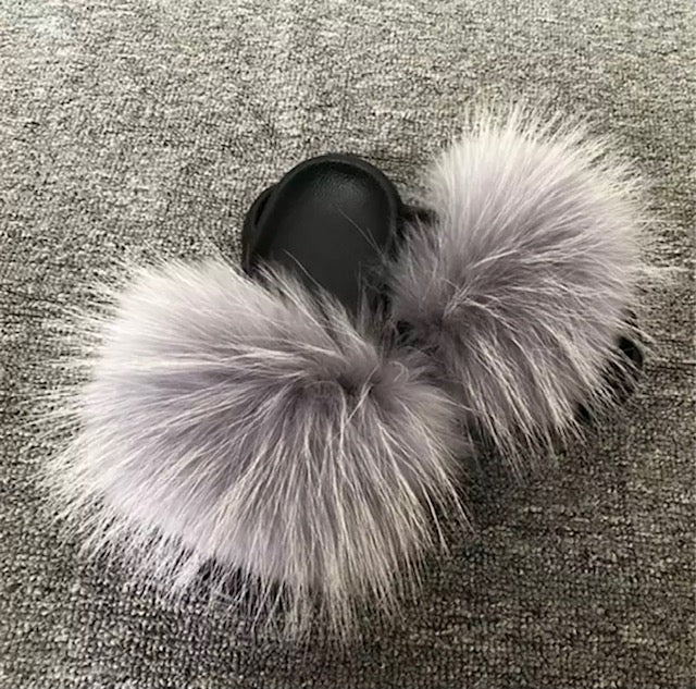 Fur Slides - Real Fox Fur