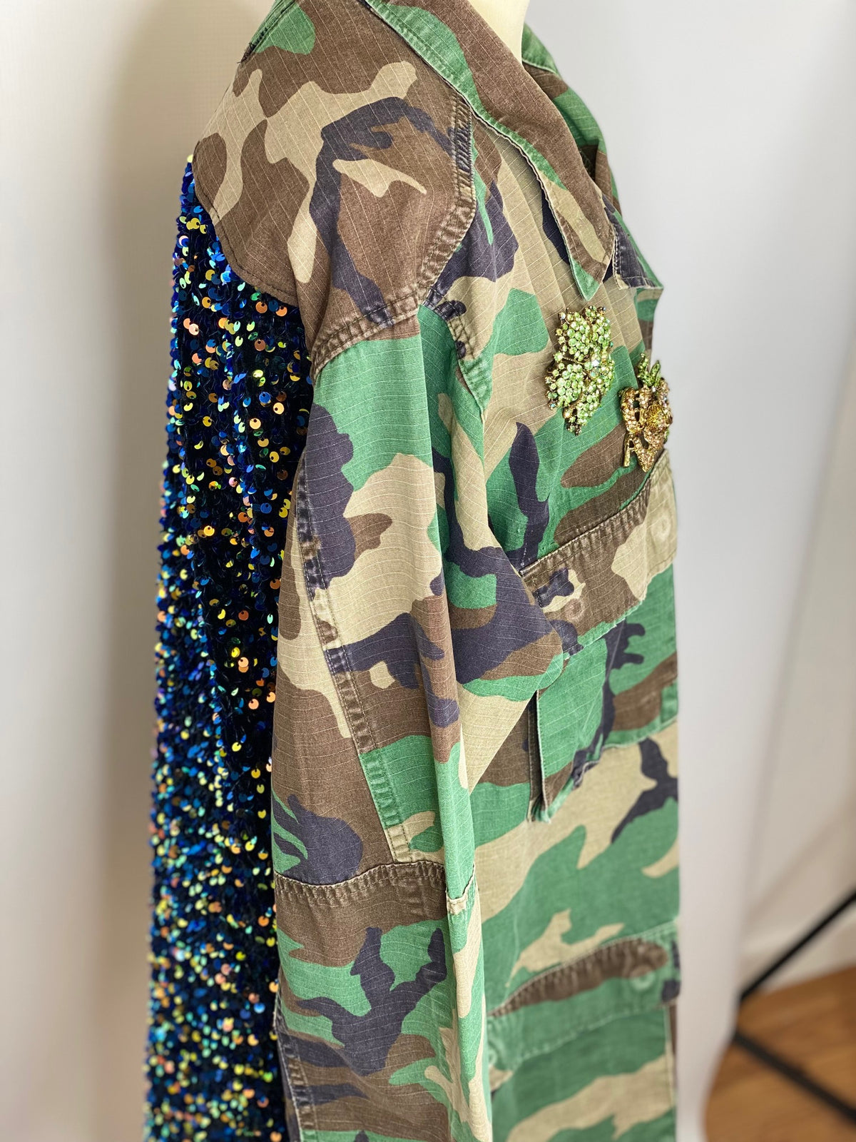 Jacket - Camo Velvet Sequin Back by Leopard Grove
