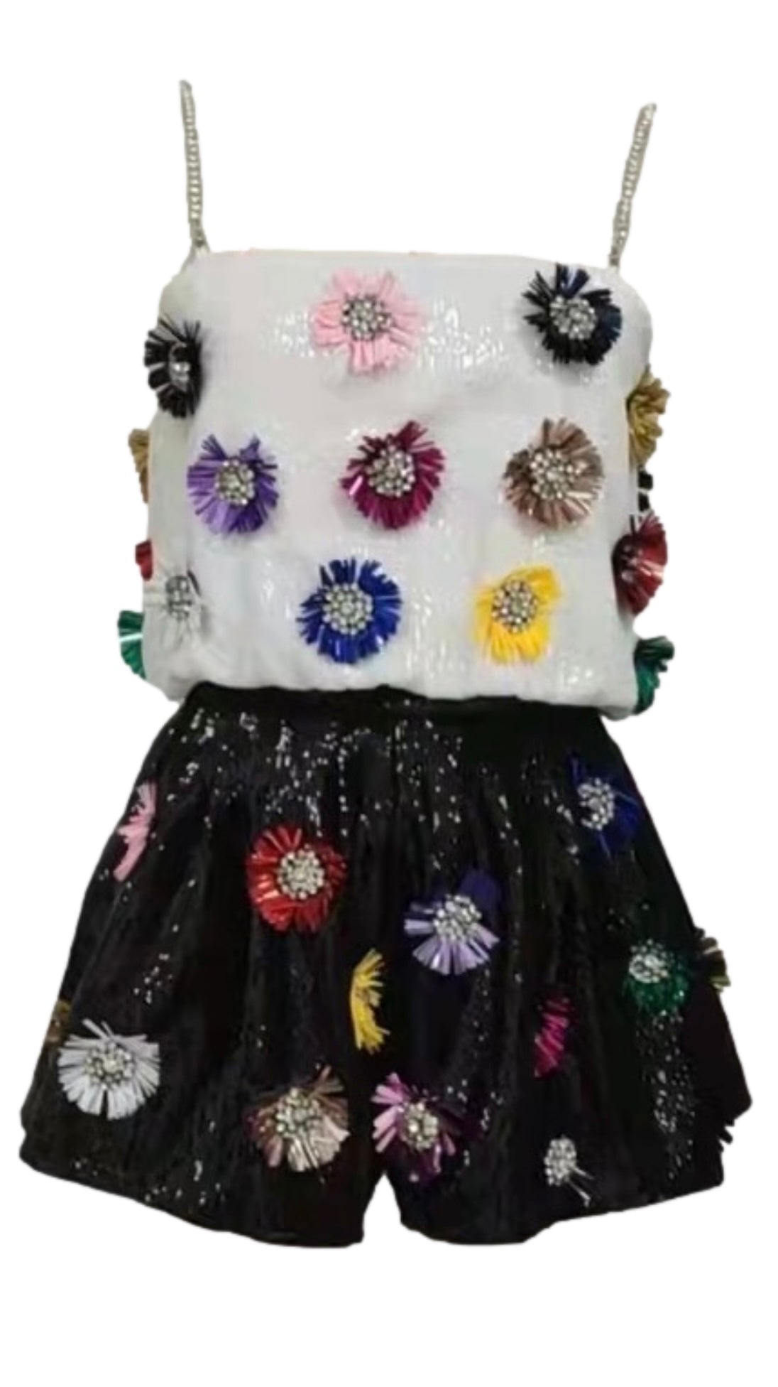 Queen Of Sparkles Sequin Flower Short