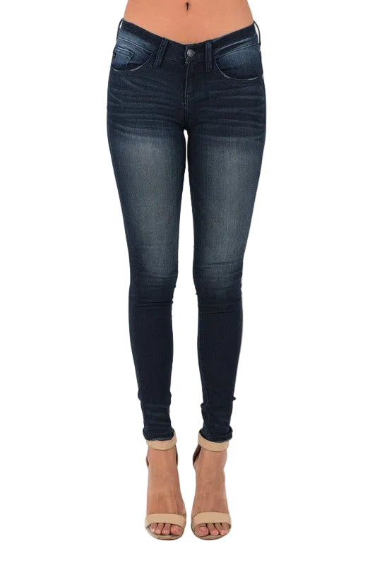 denim jeans rayon dark blue skinny junior plus size stretchy shinny 