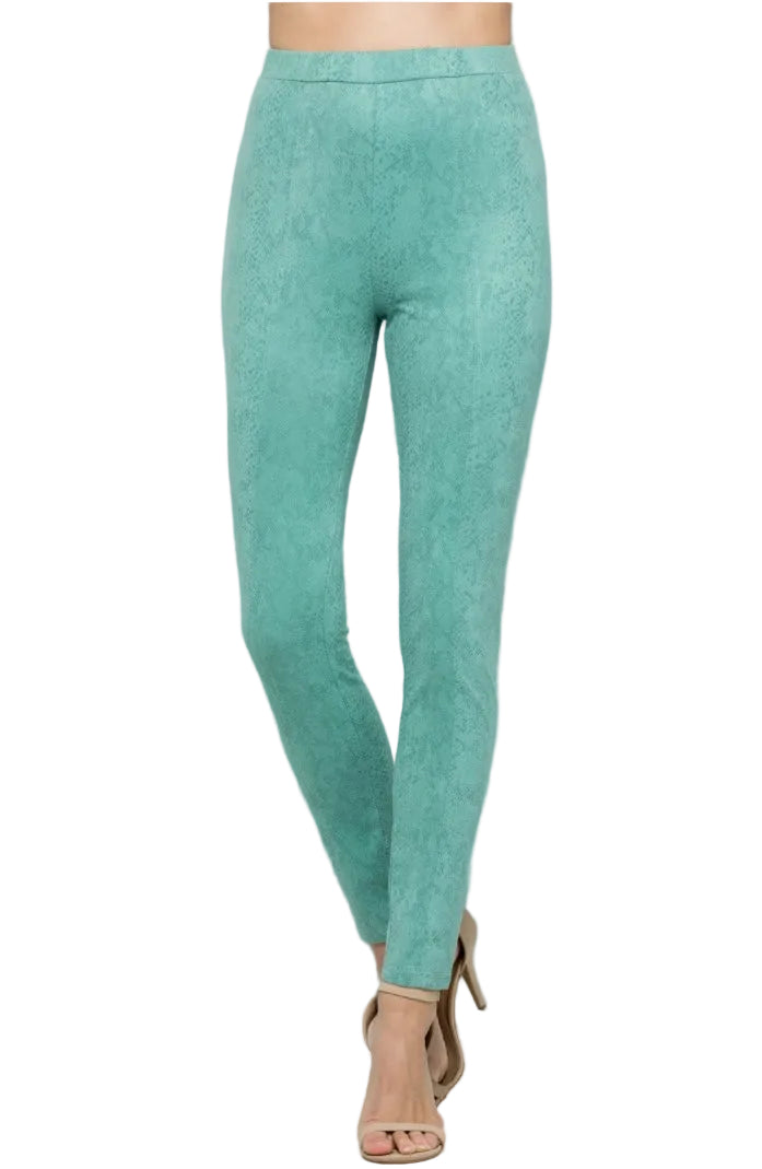 Snake Print Pants - Turquoise/Mint by See and Be Seen