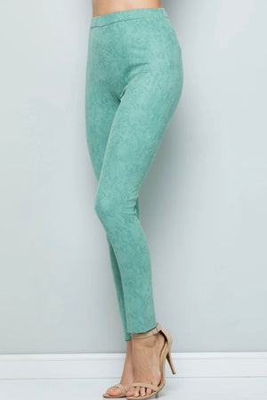 Snake Print Pants - Turquoise/Mint